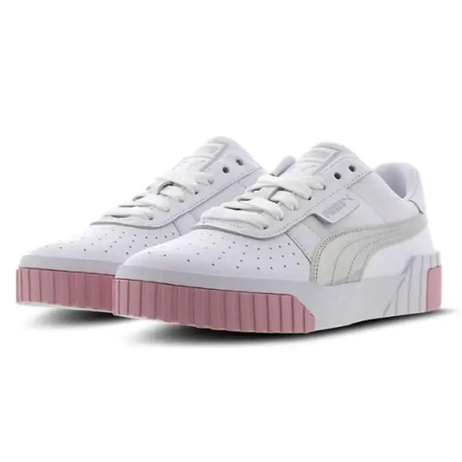 Puma cali white online pink silver