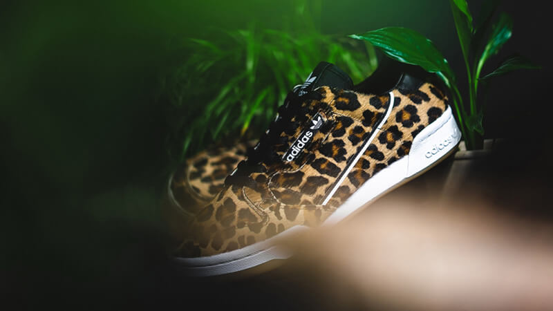 adidas originals continental leopard print trainers