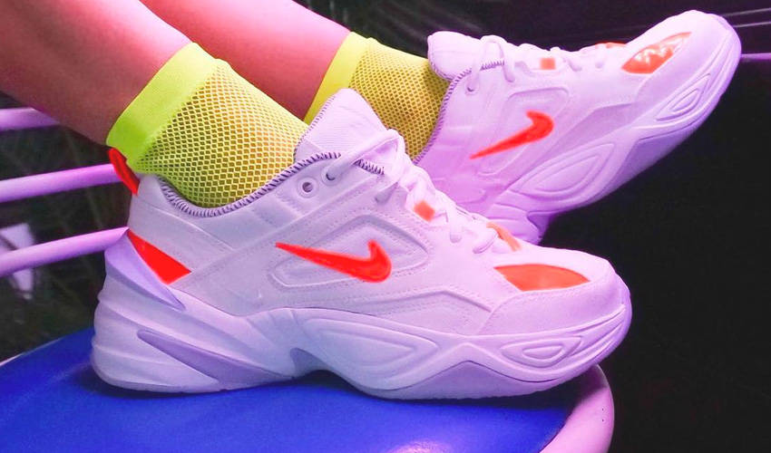 nike m2k tekno crimson white denim