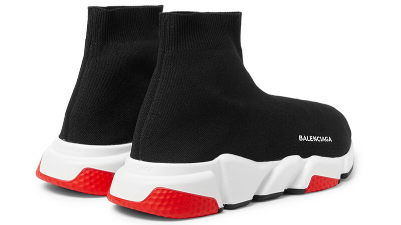 Balenciage Speed Sock Stretch-Knit Black White