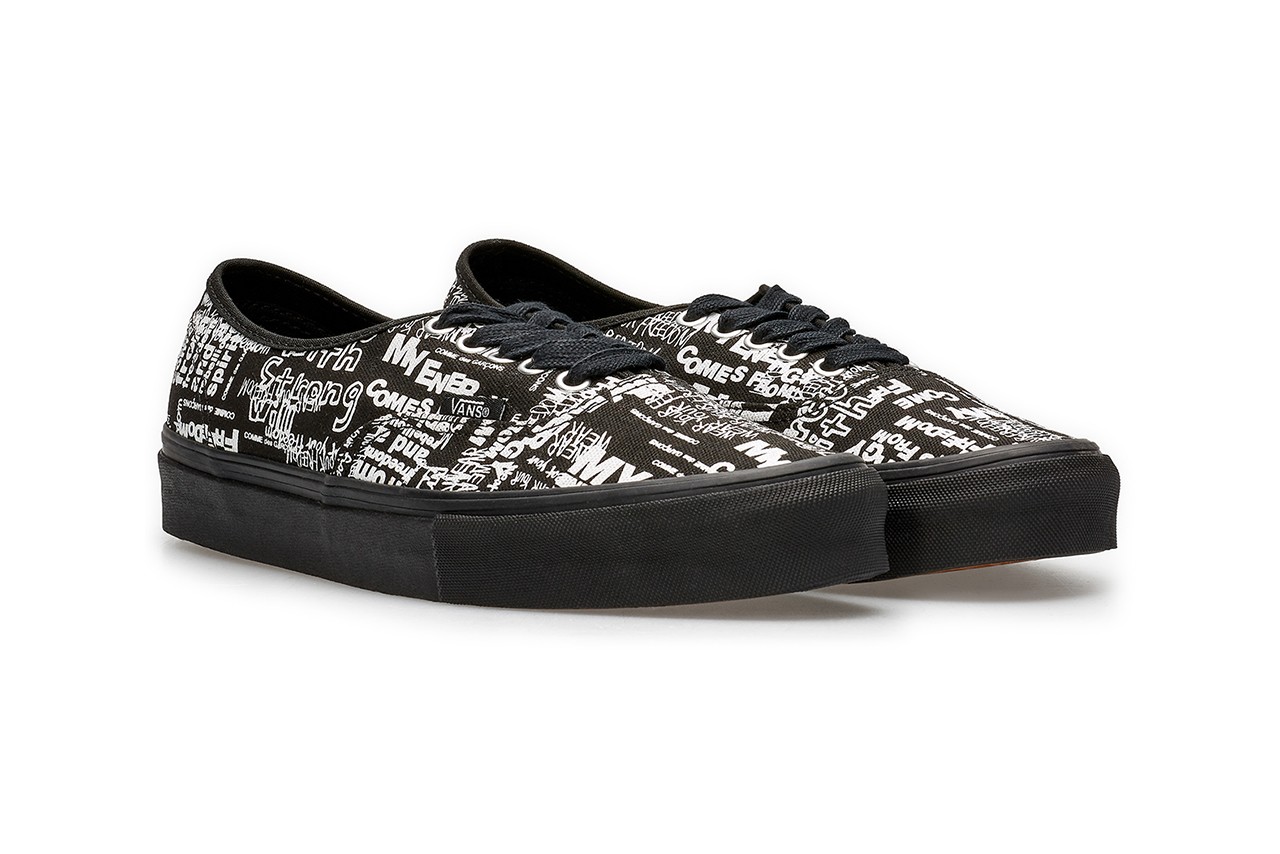 The COMME des GARCONS x Vans Authentic Gets The All Over Print Treatment The Sole Supplier