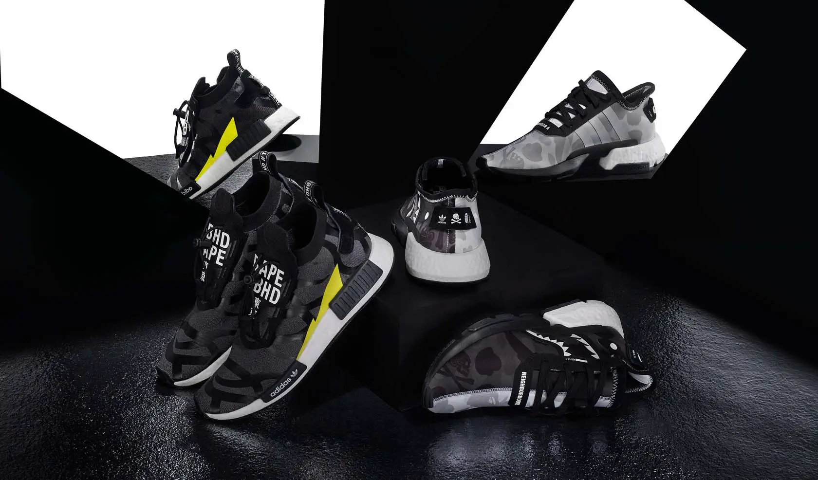 The BAPE x Neighborhood x adidas POD S3.1 And NMD STLT Gets A Wider Release The Sole Supplier