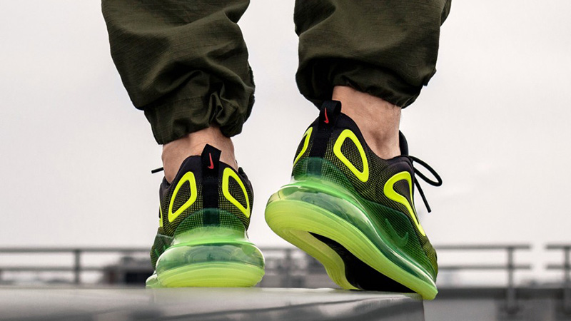 black and lime green air max 720