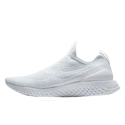 Epic react hotsell flyknit triple white