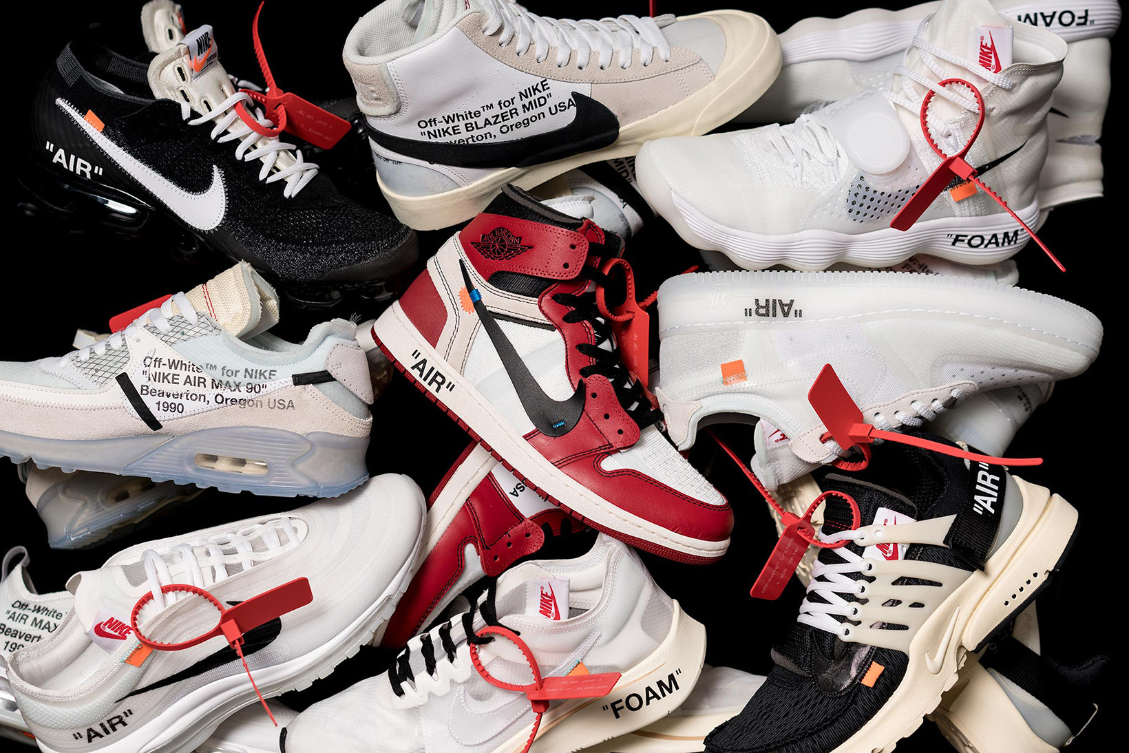 all nike off white shoes