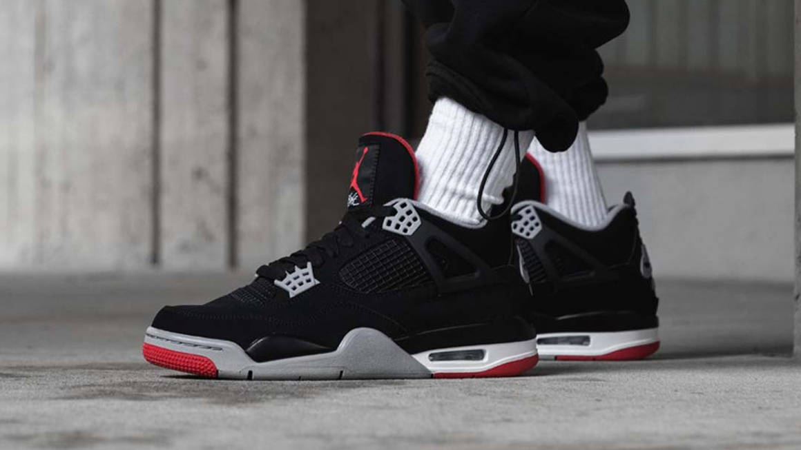 An On Foot Look At The Air Jordan 4 Retro OG 'Bred' | The Sole Supplier