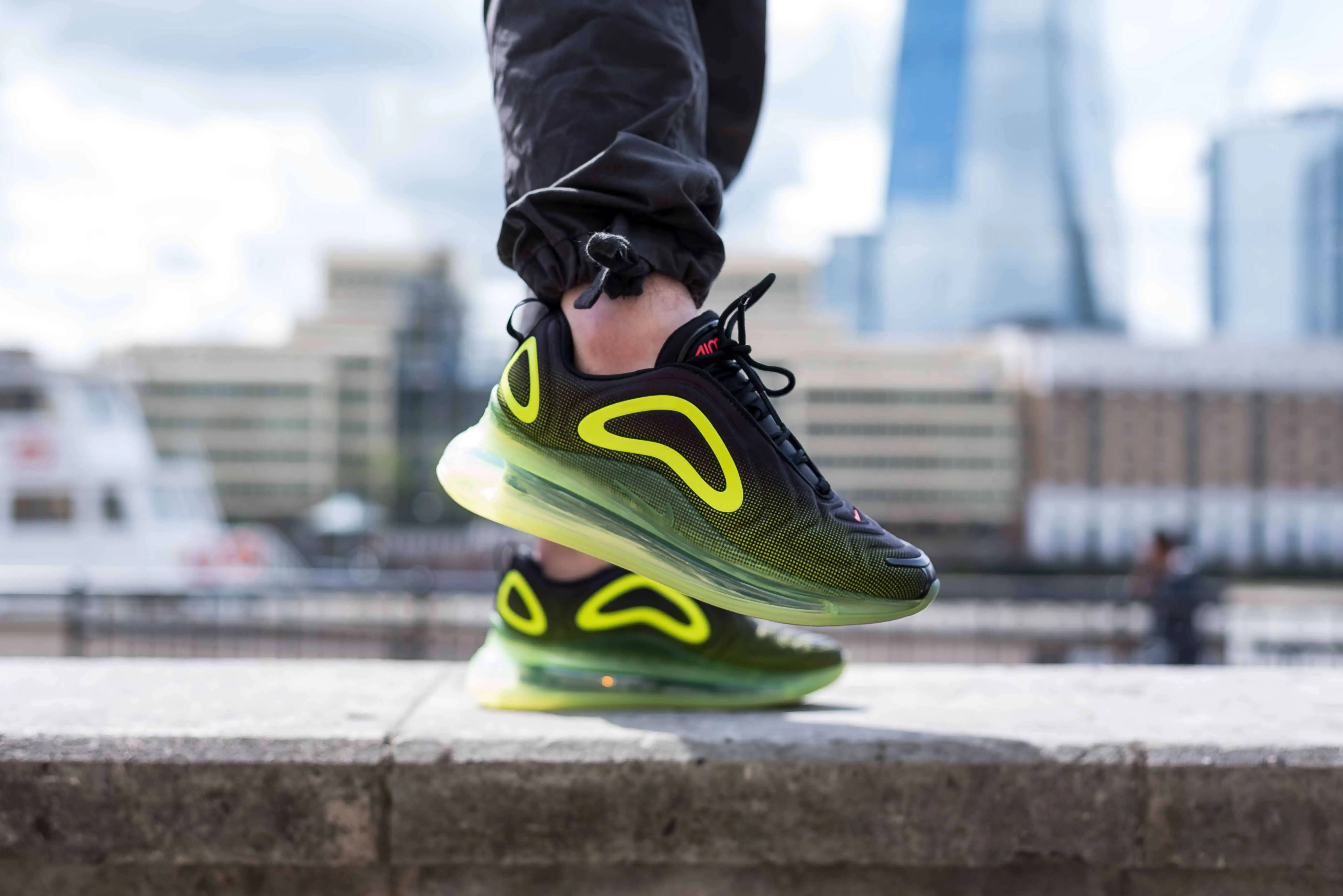 Take An On-Foot Look At The Nike Air Max 720 'Black/Volt' | The