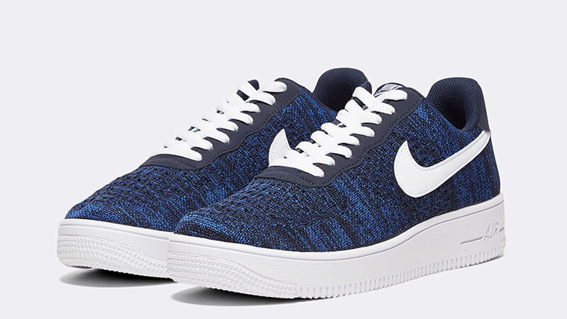 Nike Air Force 1 Flyknit Navy White 