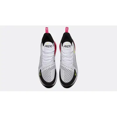 Air max 270 trainer white / shop volt / laser fuchsia size 5