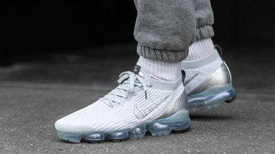 Nike Air VaporMax Flyknit 3 Reflect Silver On Foot