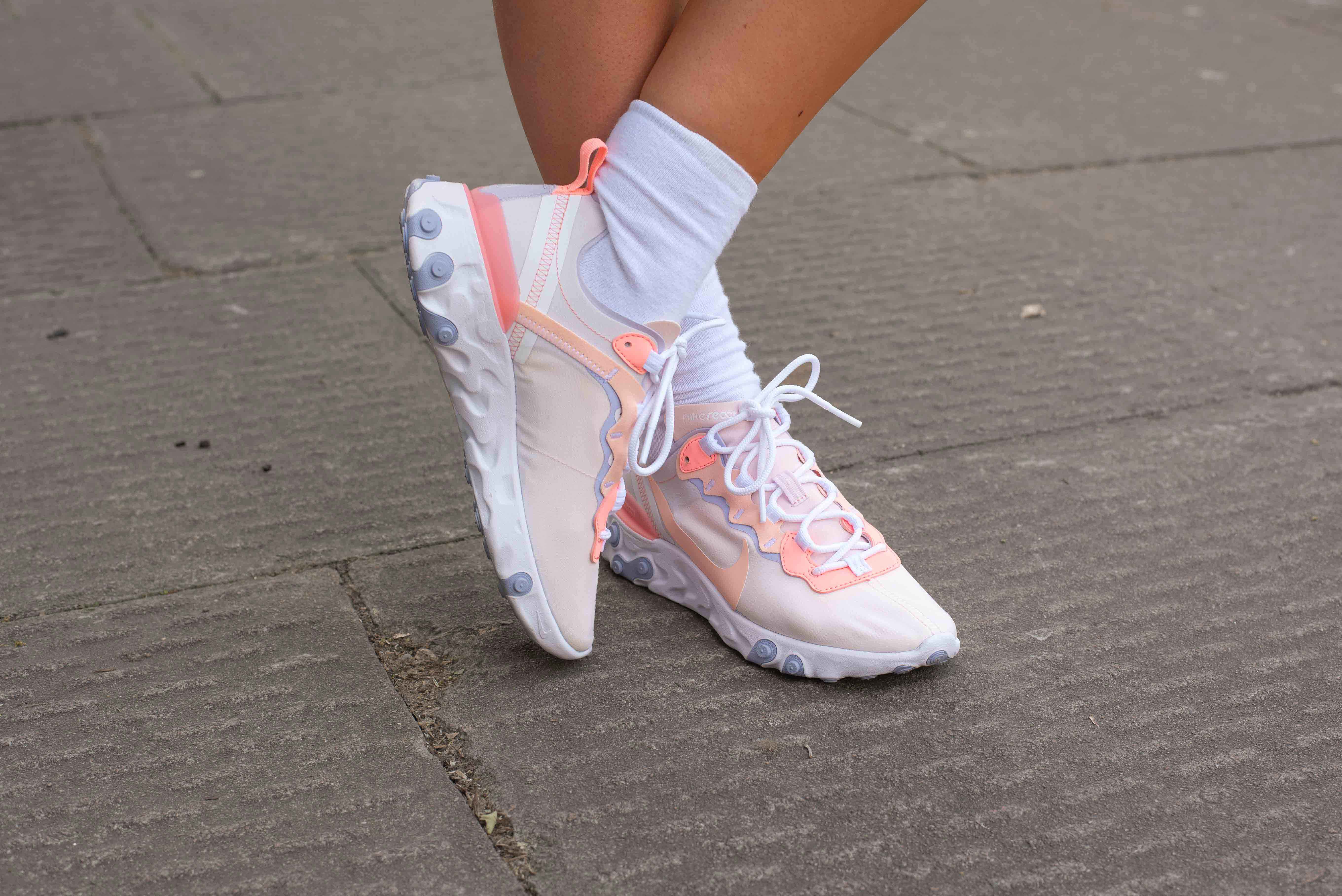 An Exclusive Closer Look At The Nike React Element 55 In Washed Coral 