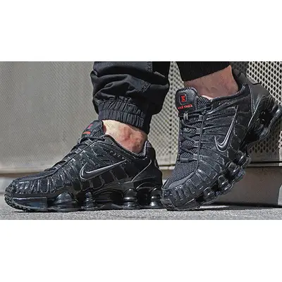 Nike Shox TL Black on foot side