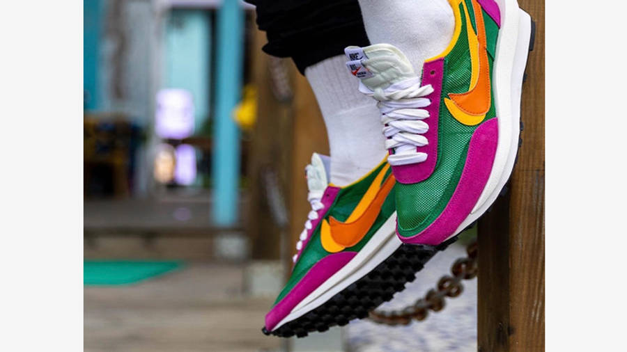 nike sacai waffle pink