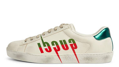GUCCI Ace Distressed Leather White