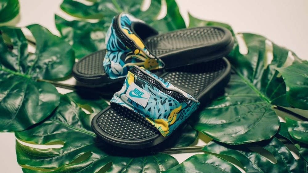 Tropic Like It's Hot With These Hip Pack-Equipped Nike Benassi Slides Feel The Summer Vibes With These Hip Pack-Equipped Nike Benassi Slides