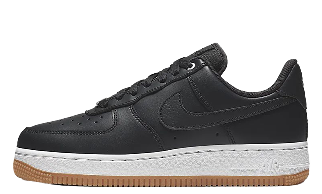 Nike air force 1 black with gum outlet sole