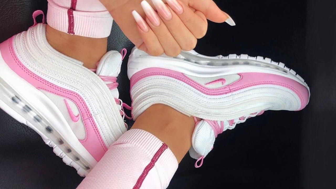 nike air max 97 pink white