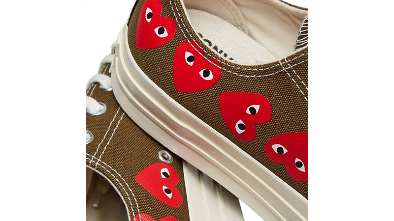 Comme des Garcons x Converse Chuck Taylor All Star 70s Ox Multi-Heart Khaki