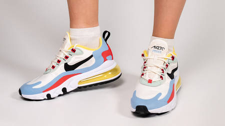 An Exclusive On Foot Look At The Nike Air Max 270 React 'Light Blue University Red'