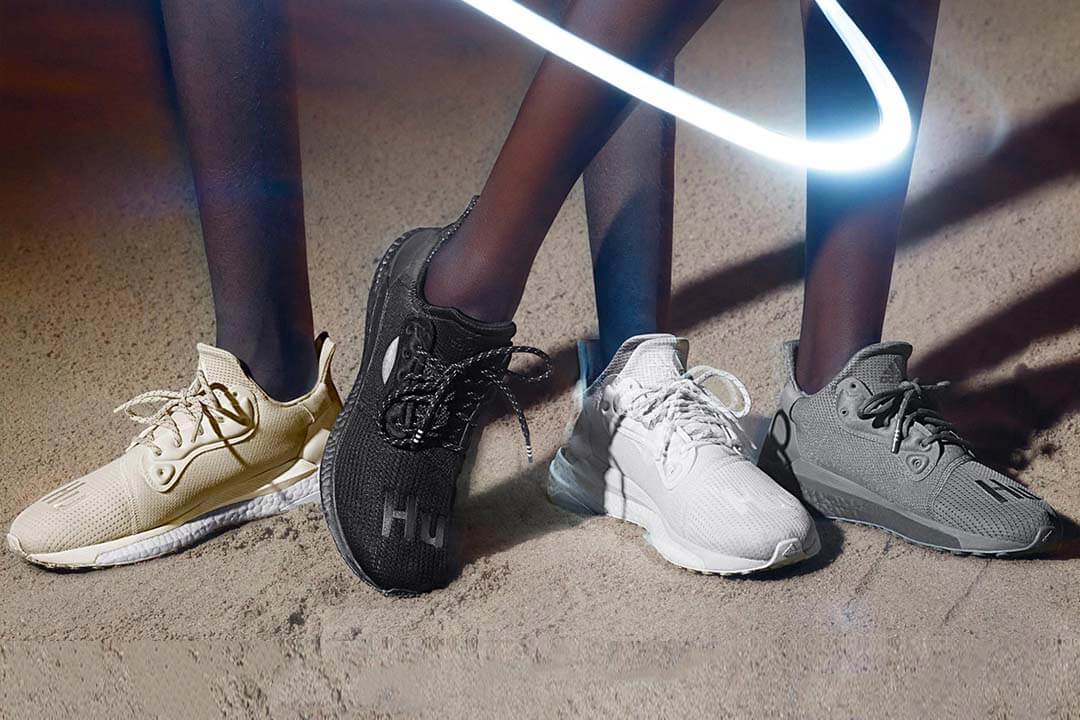 The Pharrell x adidas Solar Hu Glide Pack Arrives In Four Tonal Hues