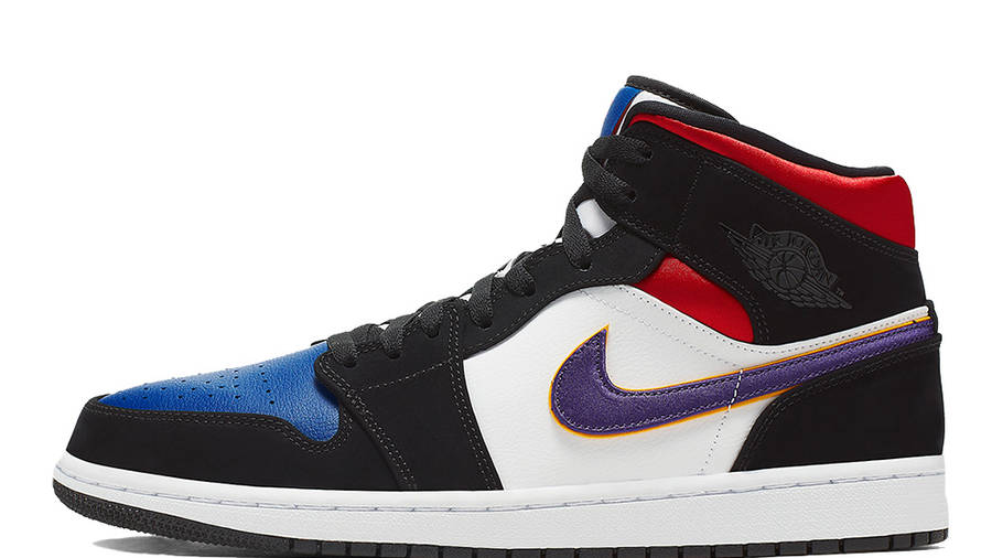 jordan 1 mid red blue white