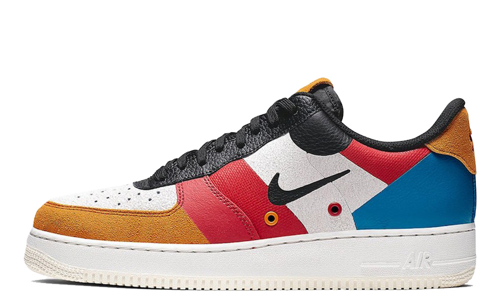 red white blue and yellow air force ones