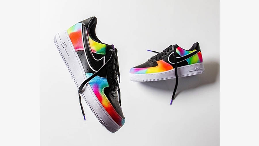 black rainbow air force ones