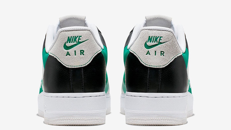 white black and green air force ones