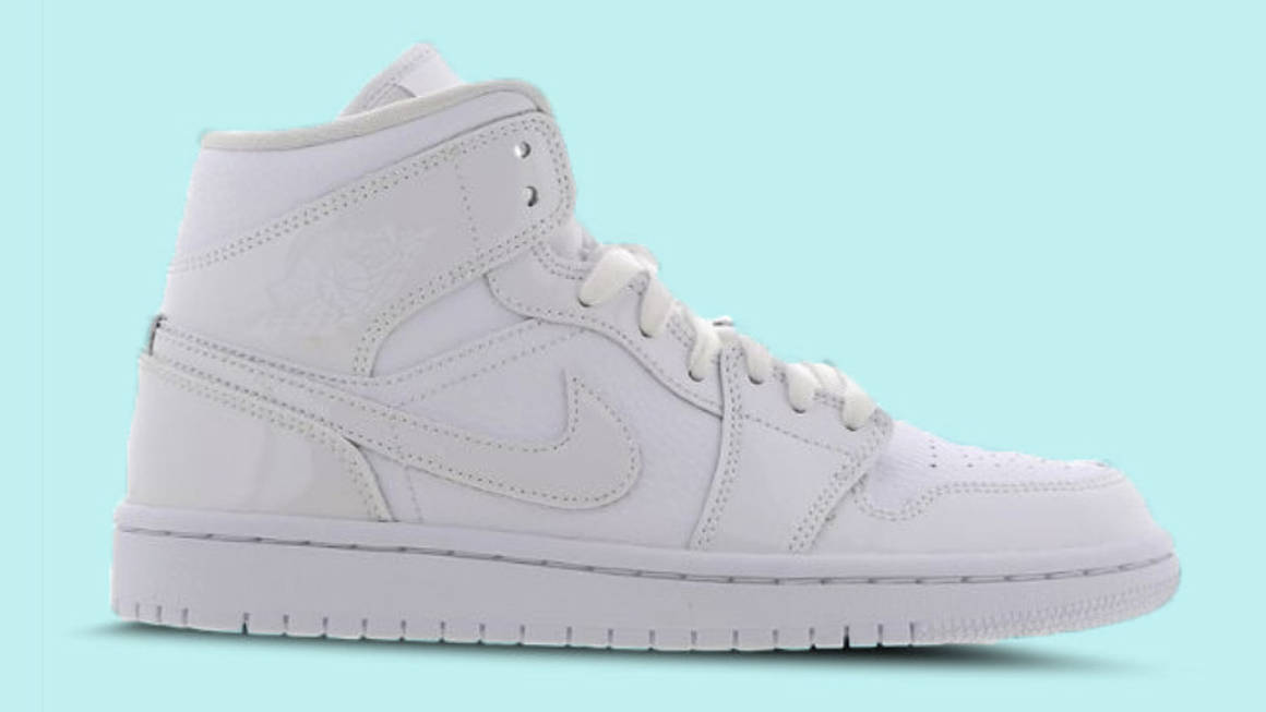 shiny white jordan 1