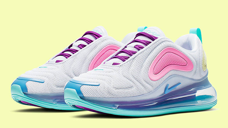 Nike air max 720 white pink blue best sale