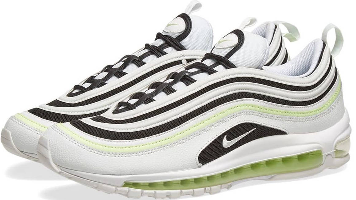 black and neon green air max 97