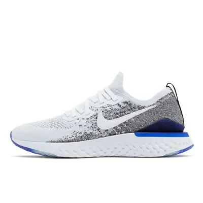 Nike epic react flyknit outlet 2 blue and white