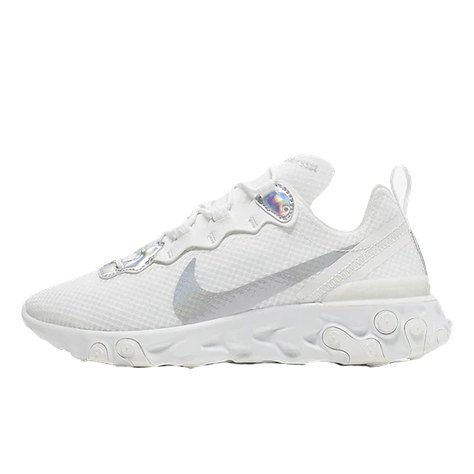 Nike React Element 55 White Silver