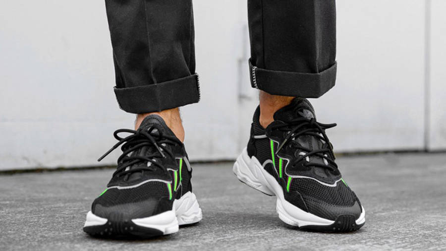 ozweego shoes black and green