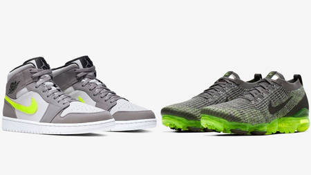 Available Now: Jordan 1 Mid And Nike Vapormax Flyknit 3 'Gunsmoke' Available Now: Jordan 1 Mid And Nike Vapormax Flyknit 3 'Gunsmoke'