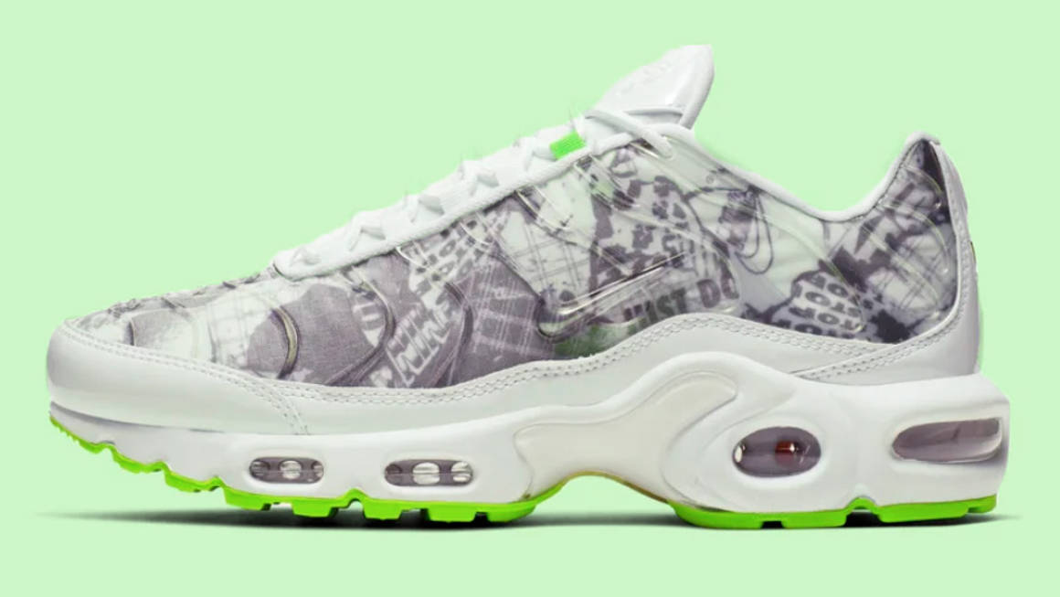 The Nike Air Max Plus Gets Decorated In An All Over Branded Print | The ...