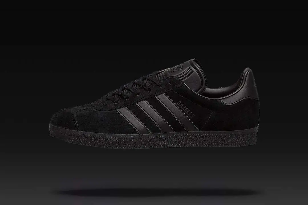 triple black leather trainers