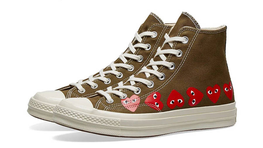 Comme Garcons x Converse Chuck Taylor All Star 70s Hi Heart Khaki | Where To Buy | 162973C | The Sole Supplier