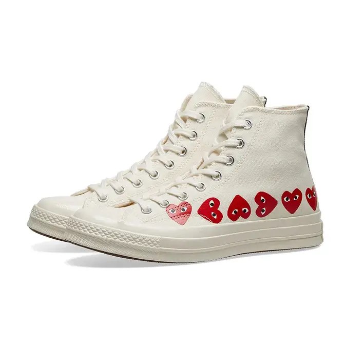 Comme des Garcons x Converse Chuck Taylor All Star 70s Hi Heart White | Where To Buy | 162972C | The