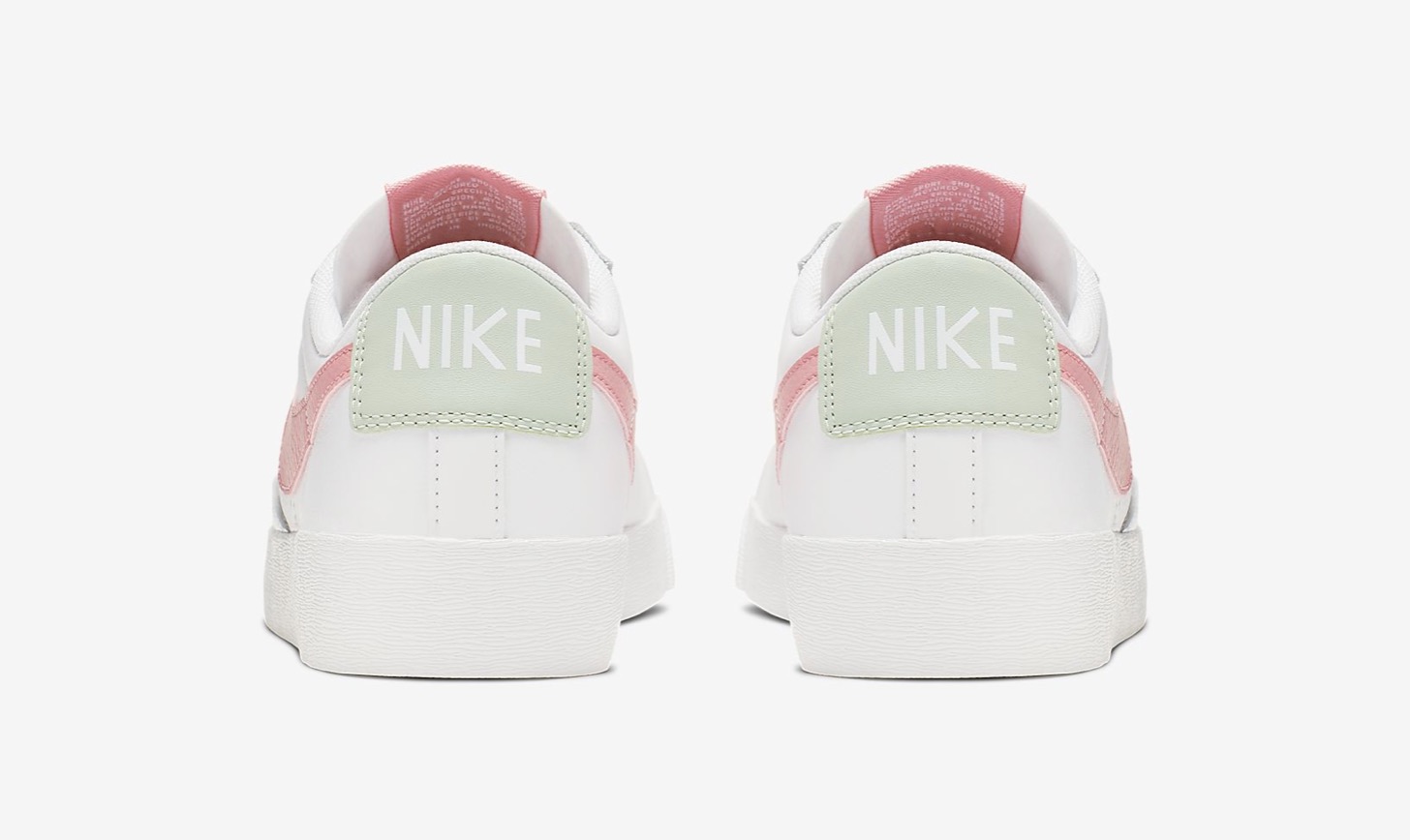 Nike Blazer LowÂ White/Pistachio Frost/Bleached Coral heel