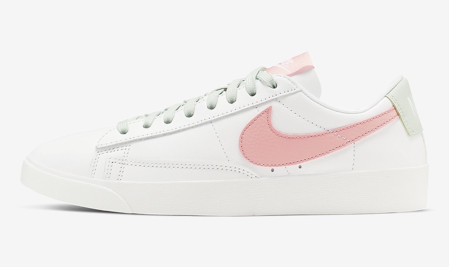 Nike Blazer LowÂ White/Pistachio Frost/Bleached Coral side view