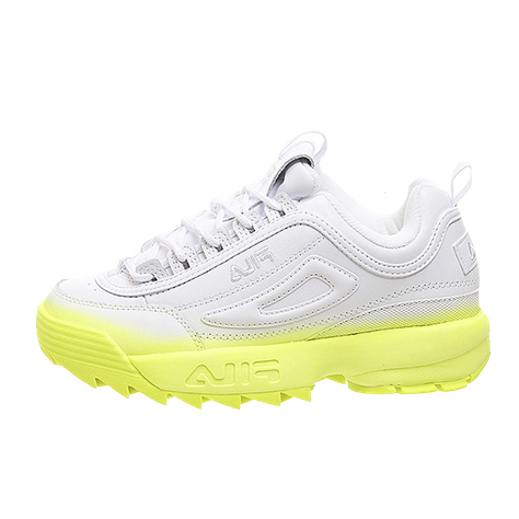 new arrival fila disruptor thick bottom summer beach sandals white for sale Yellow