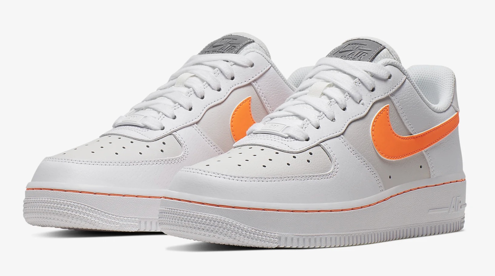 Nike Air Force 1 White Total Orange side on
