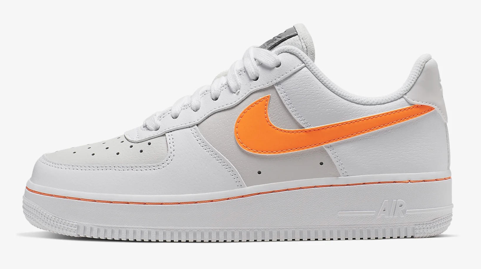 Nike Air Force 1 White Total Orange side