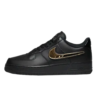 Air force 1 store black with gold