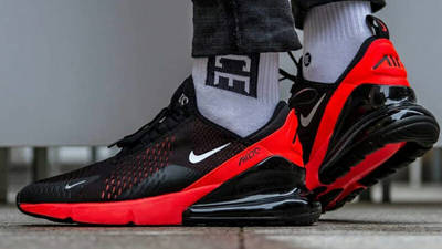 Nike Air Max 270 Black Crimson On Foot