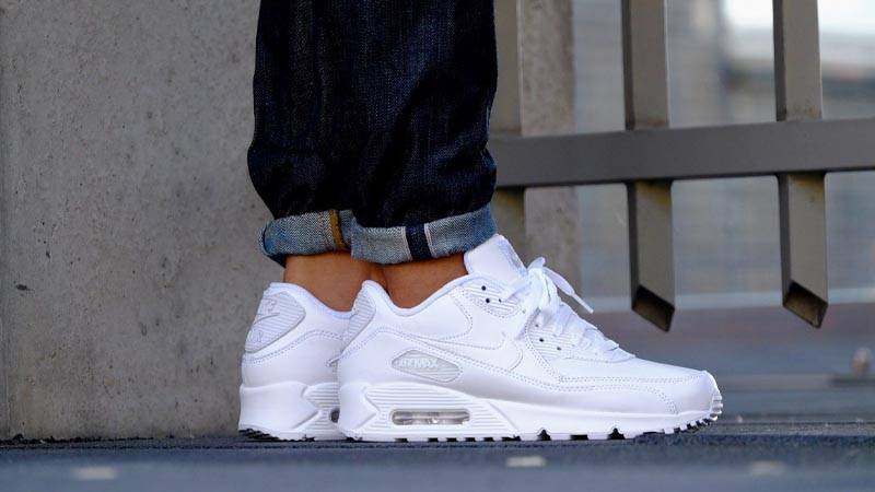 nike air max 90 leather white mens online -