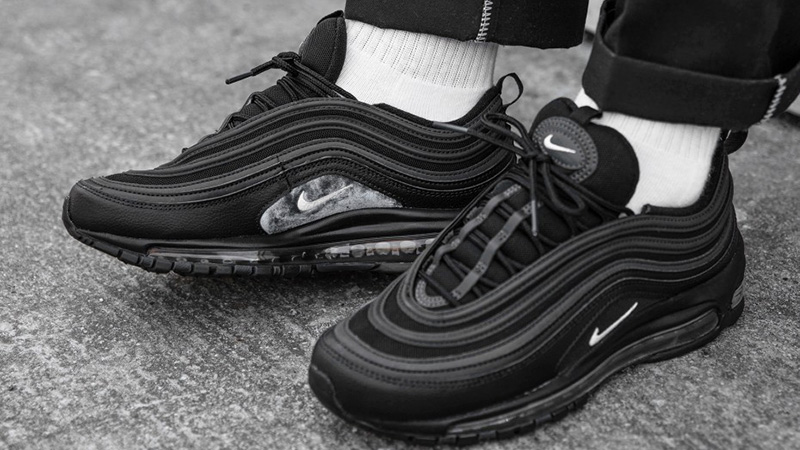 black and white air max 97 on feet