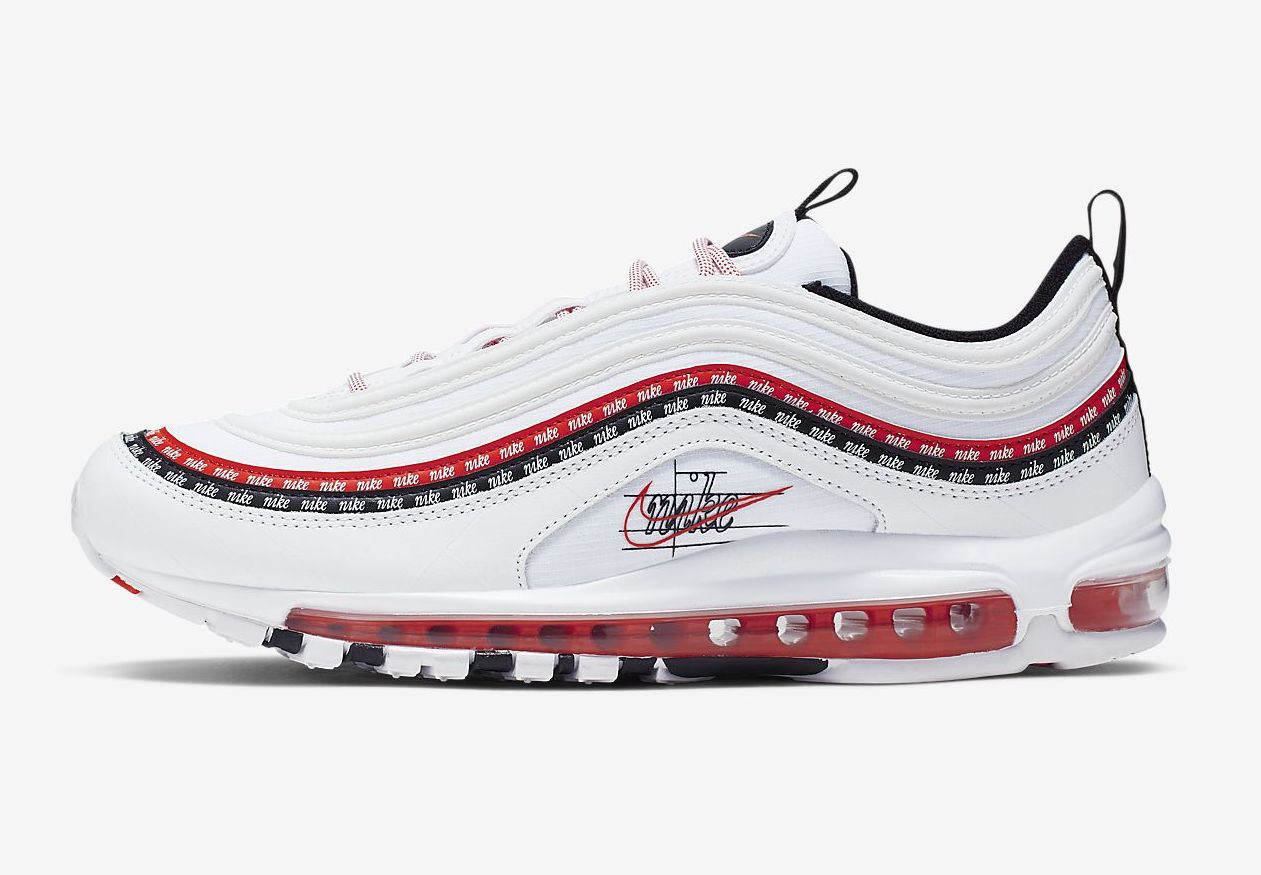Nike Air Max 97 Script Swoosh White Red