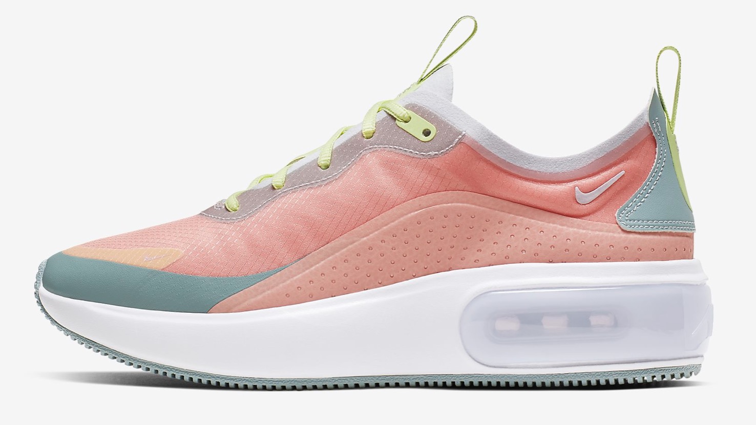 Nike Air Max Dia in Bleached Coral/Luminous Green/Amethyst Tint/Ocean Cube. side